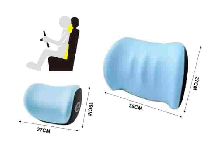 Almohada para el cuello y soporte lumbar para el coche., 2 piezas, color azul, modelo 500769