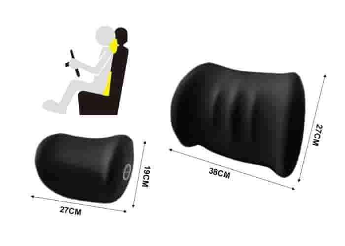 Almohada para el cuello y soporte lumbar para el coche., 2 piezas, color negro, modelo 500770