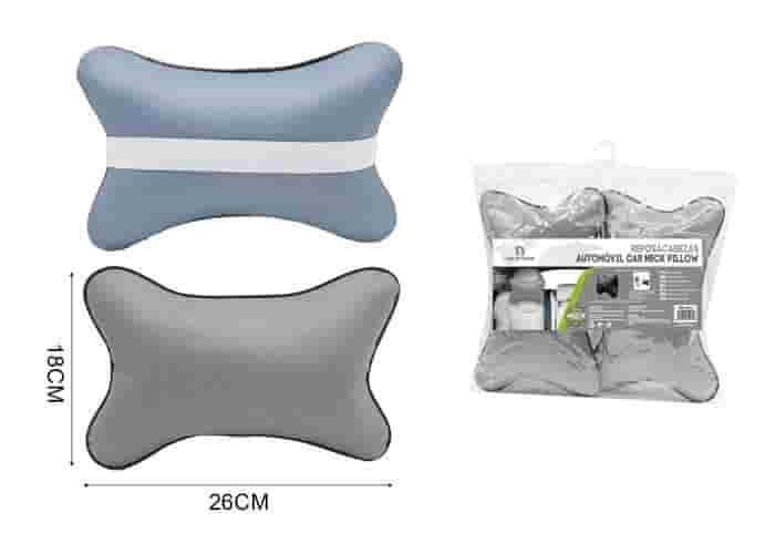 Almohada para el cuello y soporte lumbar para el coche., modelo A4, color gris