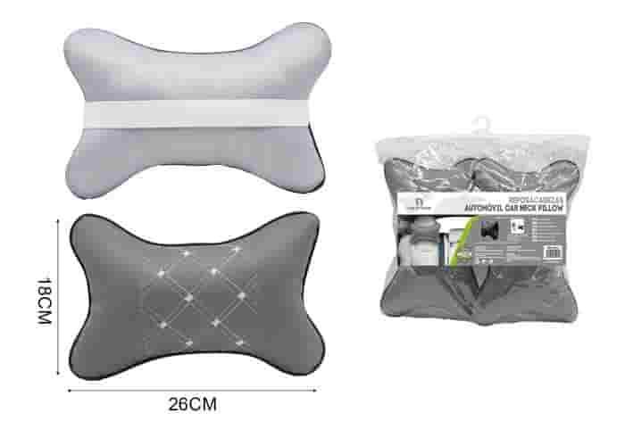 Almohada para el cuello y soporte lumbar para el coche., modelo B1, color gris