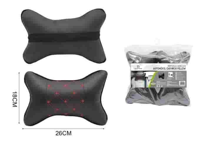 Almohada para el cuello y soporte lumbar para el coche., modelo B3, colores rojo y negro