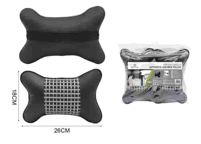 Almohada para el cuello y soporte lumbar para el coche., modelo C4, color negro