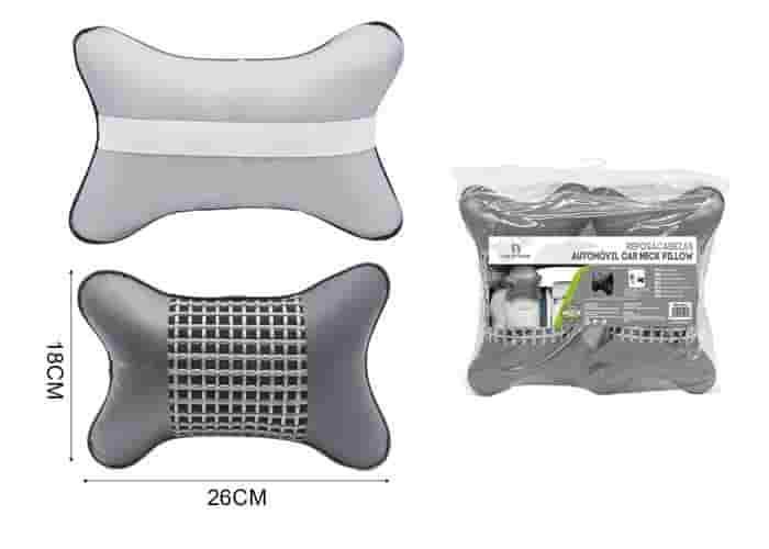 Almohada para el cuello y soporte lumbar para el coche., modelo C5, color gris
