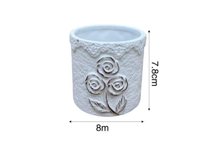 Jarrón de cerámica, modelo LH20030, 8 × 8 × 7,8 cm