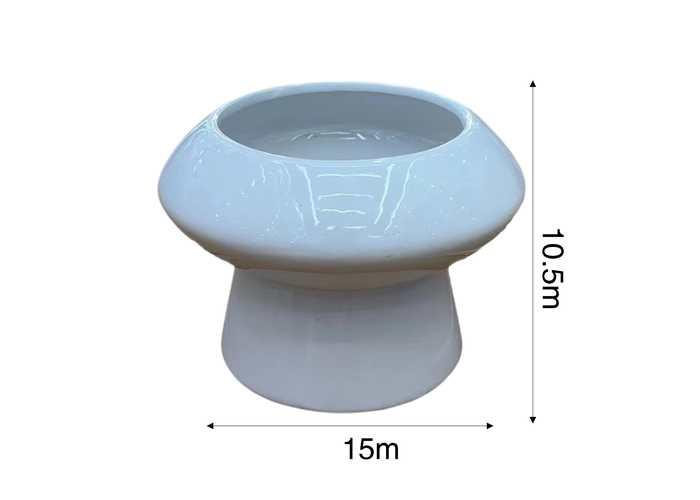 Jarrón de cerámica, modelo ZX23539, 15 × 15 × 10,5 cm, color blanco