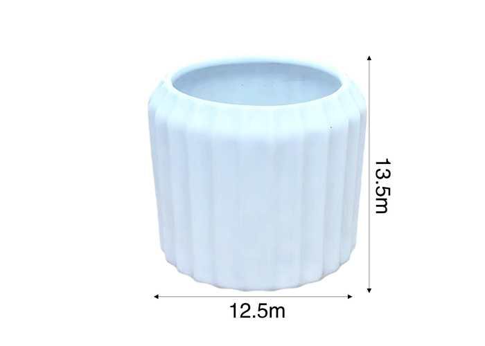 Jarrón de cerámica, modelo ZX23536, 12,5 × 12,5 × 10,5 cm, color blanco
