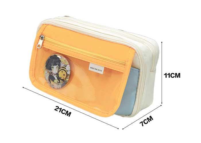 Bolsa de lápices, color naranja