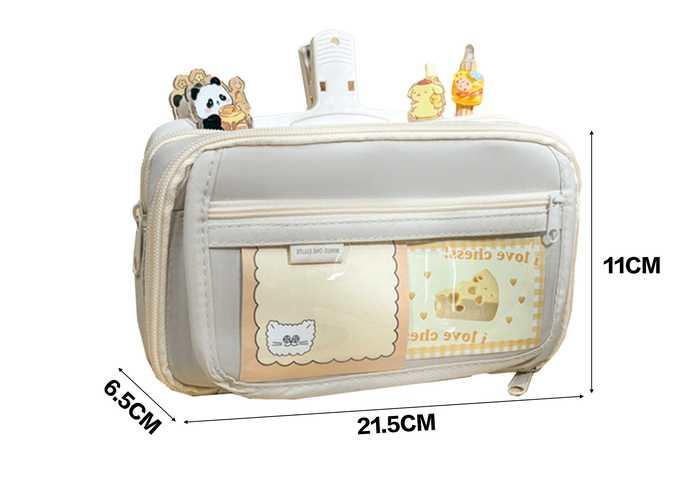 Bolsa de lápices, color beige, modelo 120891