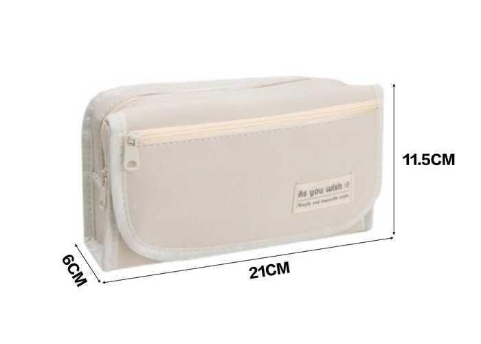 Bolsa de lápices, color beige, modelo 120899
