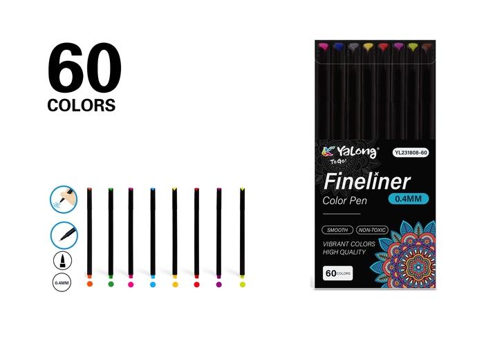 Pluma de dibujo, color negro, modelo YL231808-60