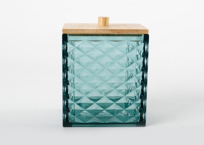 Recipiente para bastoncillos, modelo JS5002-G, color verde