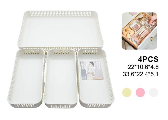 Organizador de cajón de escritorio, 4 piezas
