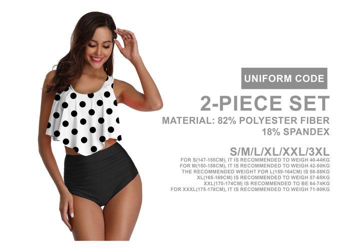 Traje de baño para mujer, colores negro y blanco, modelo QY1063-1