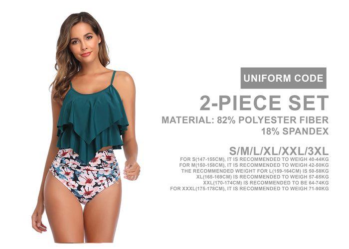 Traje de baño para mujer, colores azul y rosado