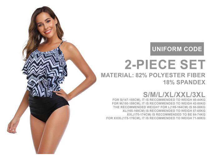 Traje de baño para mujer, colores negro y blanco, modelo QY3260-10