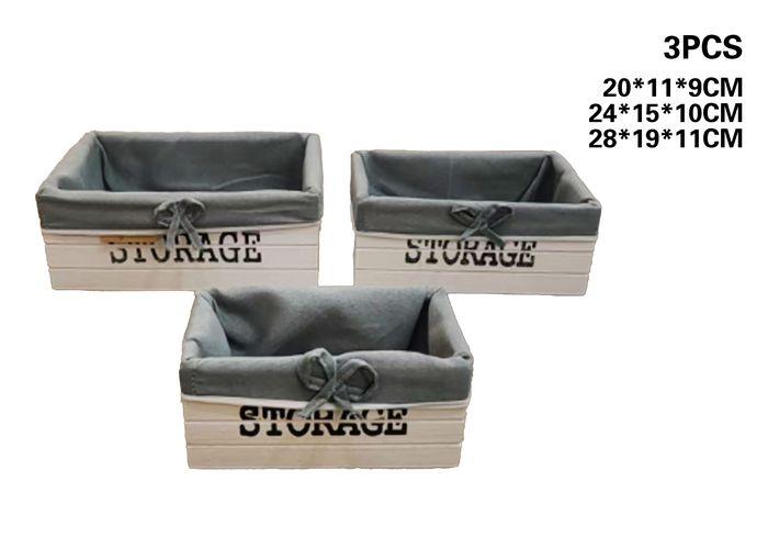Canasta organizadora, 28 × 19 × 11 cm, 3 piezas, modelo 131270