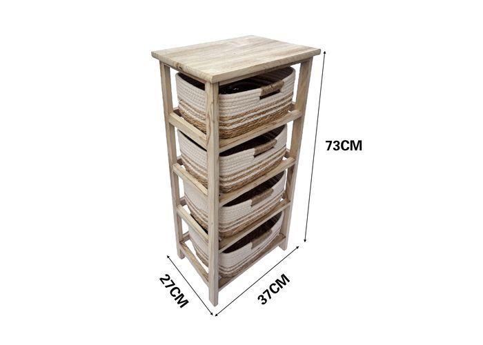Gabinete de madera para almacenamiento, 37 × 27 × 73 cm, modelo 131408