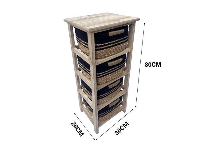 Gabinete de madera para almacenamiento, 30 × 26 × 80 cm, modelo 131411