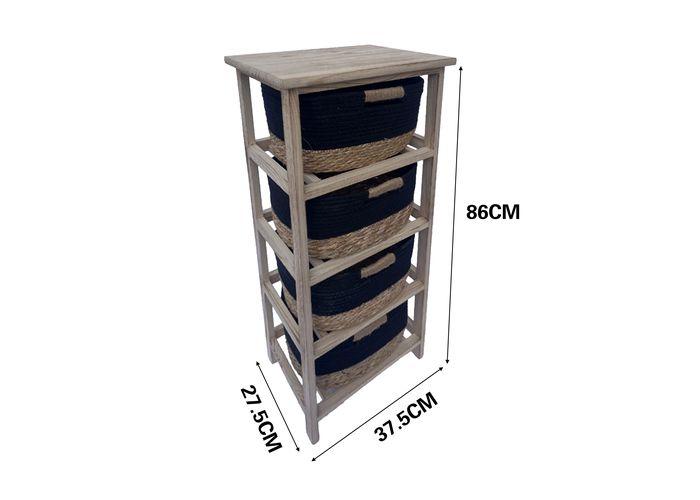 Gabinete de madera para almacenamiento, 37,5 × 27,5 × 86 cm, modelo 131416