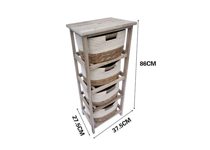 Gabinete de madera para almacenamiento, 37,5 × 27,5 × 86 cm, modelo 131417