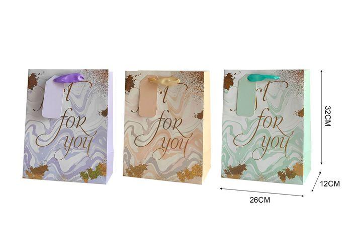 Bolsas de regalo, 26 × 32 × 12 cm, color blanco, modelo 131622