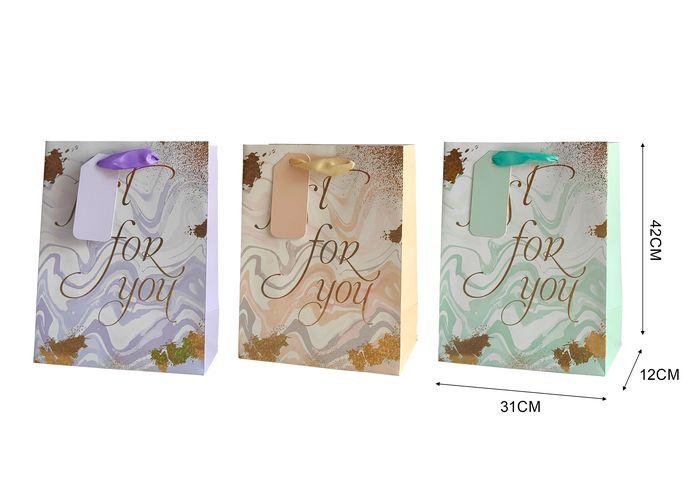 Bolsas de regalo, 31 × 42 × 12 cm, color blanco, modelo 131623