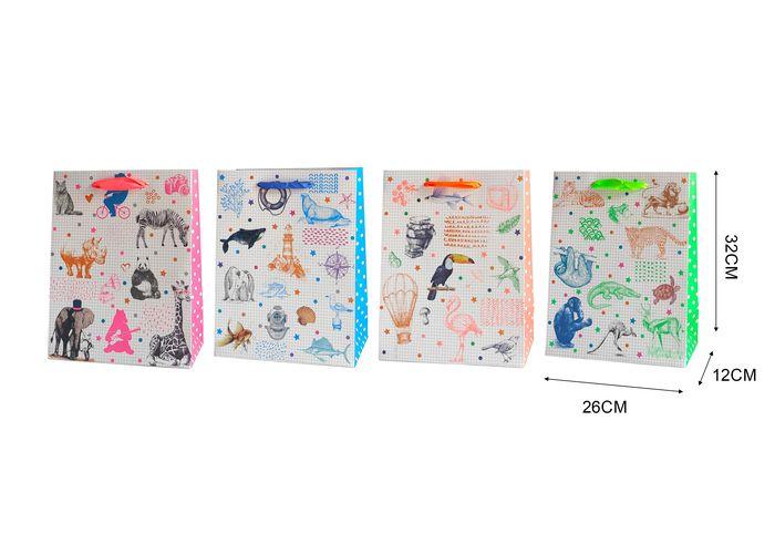 Bolsas de regalo, 26 × 32 × 12 cm, color blanco, modelo 131642
