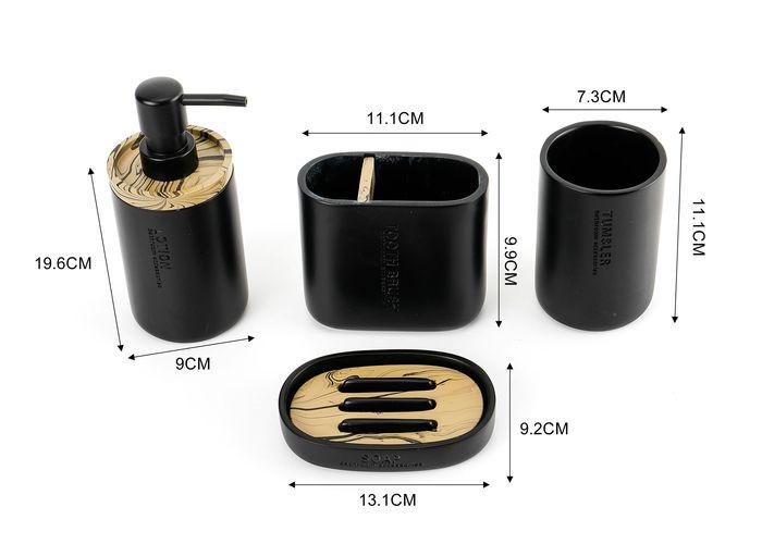 Juego de baño, color negro, modelo 612323