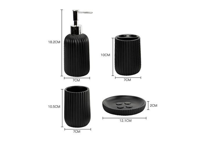 Juego de baño, color negro, modelo 612328