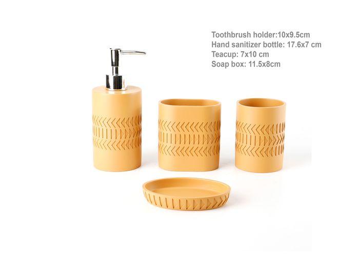 Juego de baño, color amarillo, modelo 612361