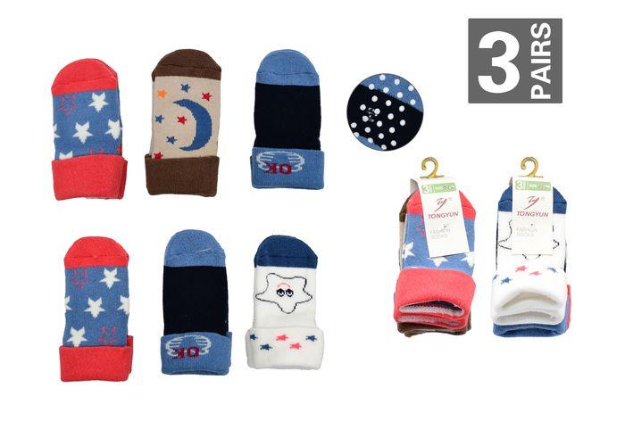 calcetines de bebe, 3 piezas, modelo TY-A4001