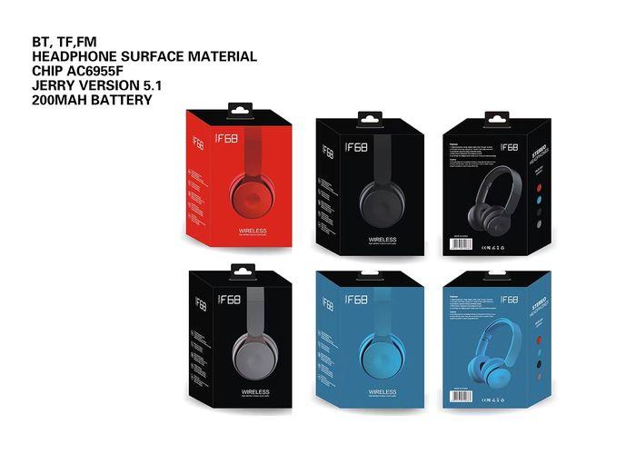 auriculares bluetooth, color azul, modelo F68