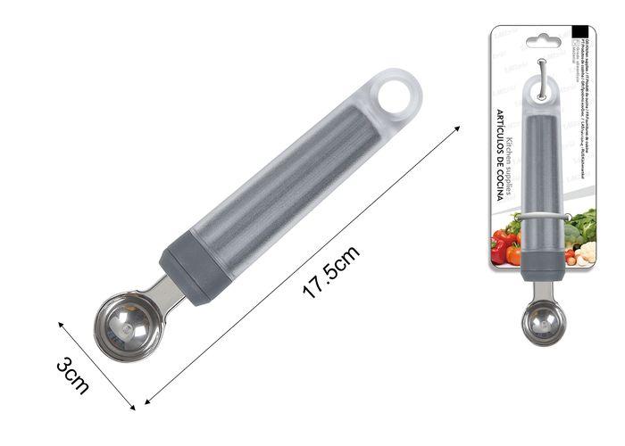 Cuchara para fruta, 17,5 × 3 cm, color gris