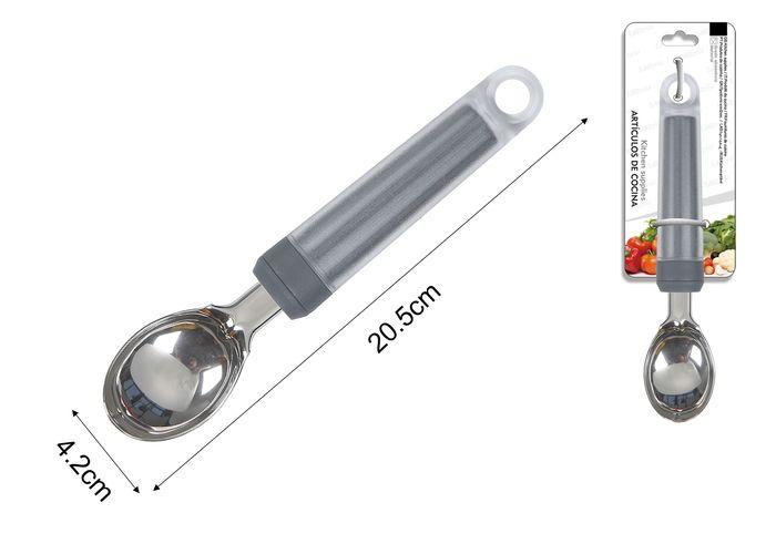 Cuchara para helado, 20,5 × 4,2 cm, color gris
