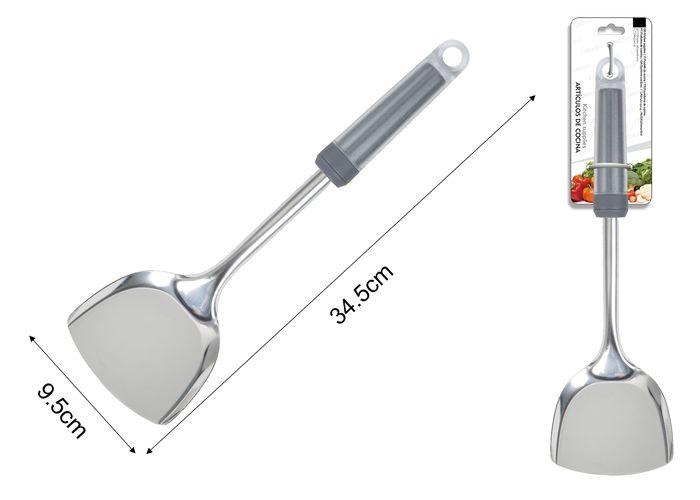 Espátula de cocina, 34 × 9,5 cm, color gris
