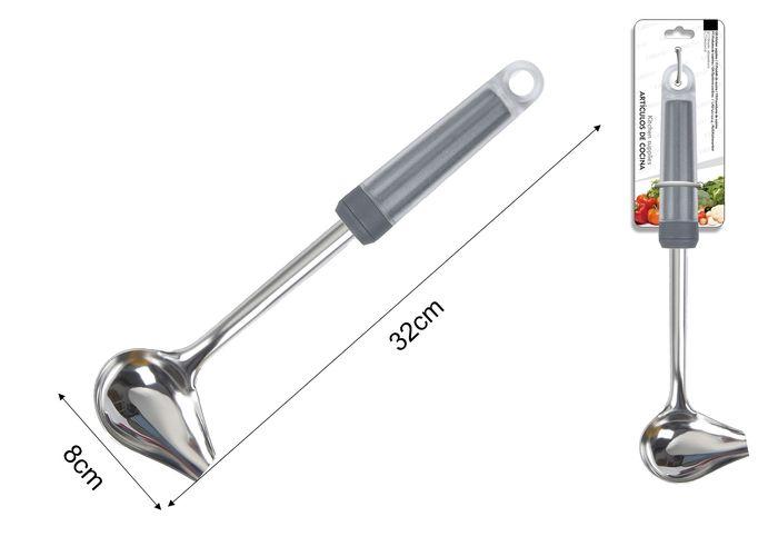 Cuchara para salsa, 30 × 8 cm, color gris