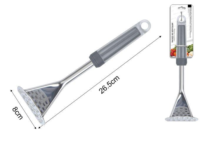 Utensilios con mango plástico gris transparente, 26,5 × 8 cm