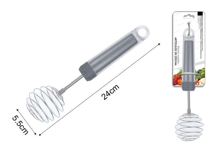 Batidor manual, 24,5 × 5,5 cm, color gris