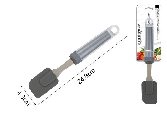 Espátula de silicona, 24,8 × 4,3 cm, color gris