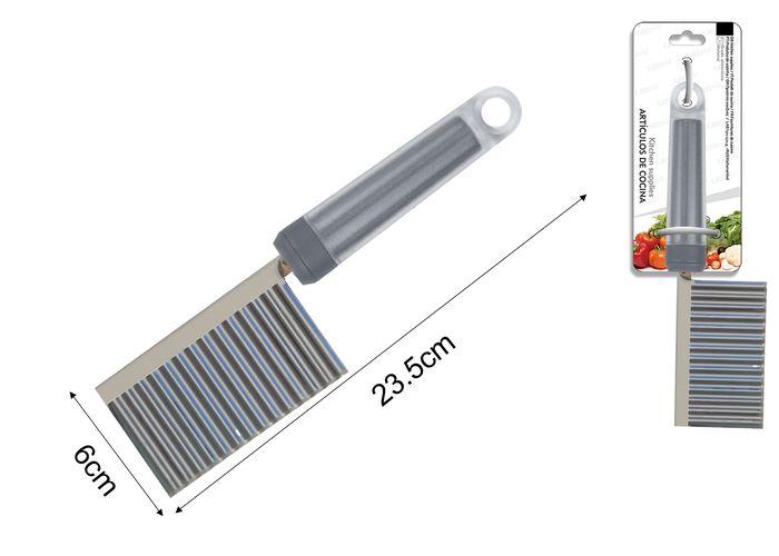 Cuchillo ondulado, 23,5 × 6 cm, color gris