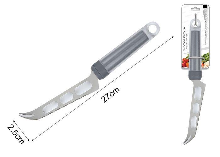 Cuchillo para queso, 27 × 2,5 cm, color gris