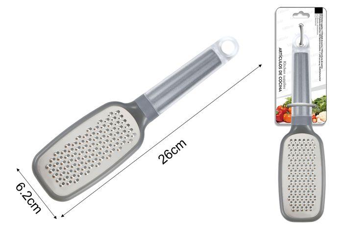 Pelador plano, 26 × 6,2 cm, color gris