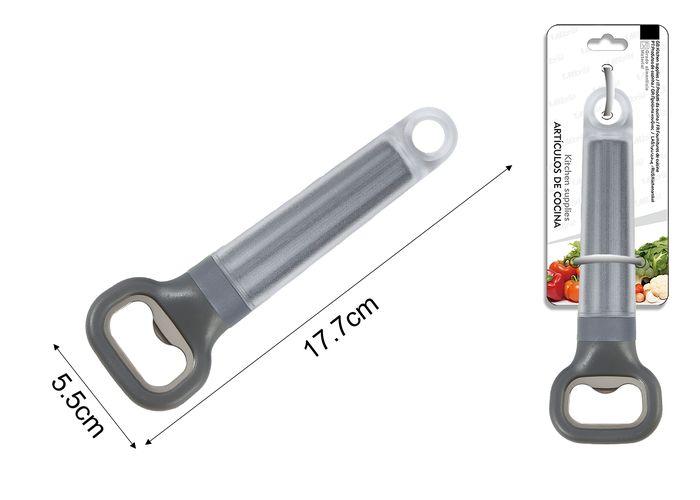 Abridor para botellas de refresco, 17,7 × 5,5 cm, color gris