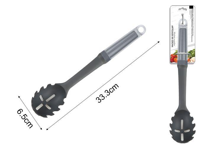 Servidor para pasta, 33,3 × 6,5 cm, colores rosado y gris