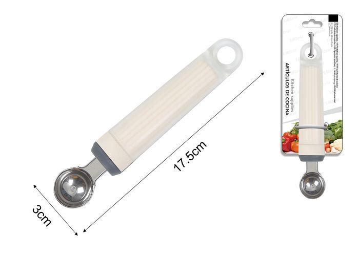 Cuchara para fruta, 17,5 × 3 cm, color blanco