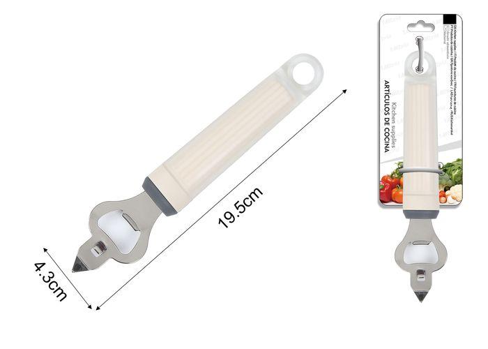 Abridor para botellas de refresco, 19,5 × 4,3 cm, color blanco