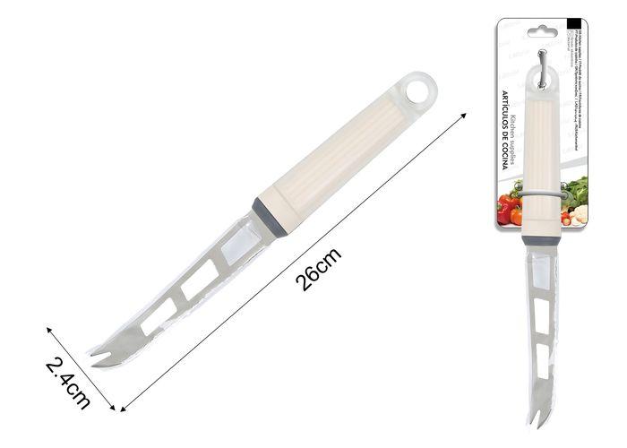 Cuchillo para queso, 26 × 2,4 cm, color blanco