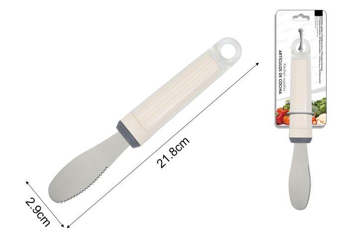 Cuchillo para mantequilla, 21,8 × 2,9 cm, color blanco