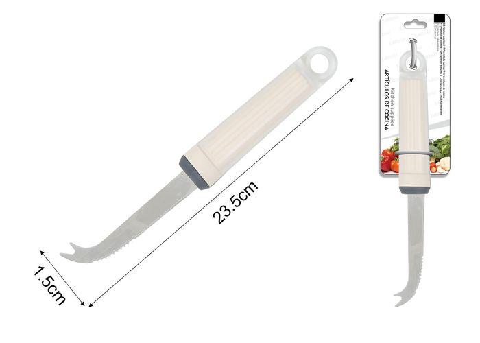 Cuchillo para queso, 23,5 × 1,5 cm, color blanco