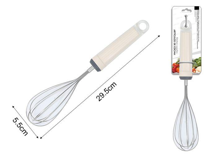 Batidor manual, 29,5 × 5,5 cm, color blanco
